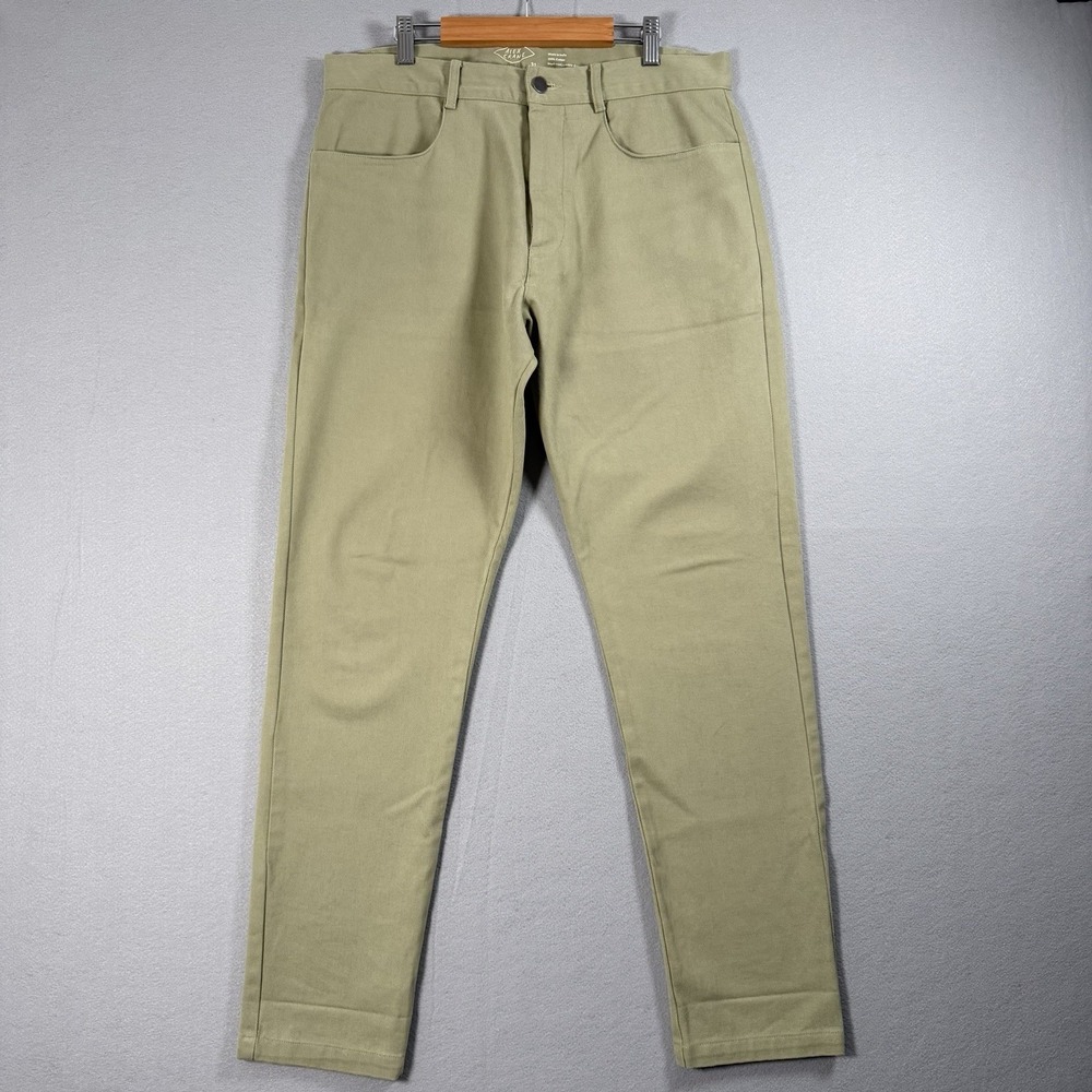 Alex Crane Cham Pants Mens 31x30 Green Canvas Twill Cotton Button Fly Chinos